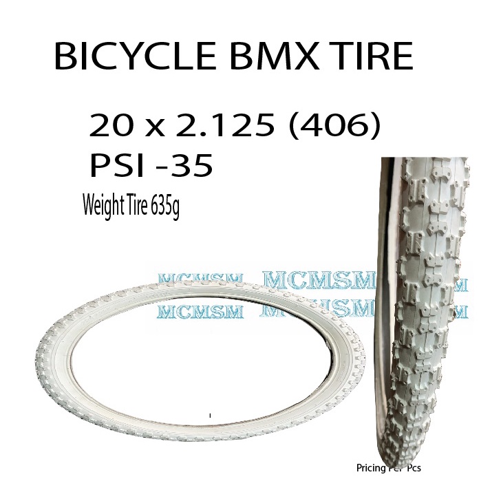 Bmx tire outlet size chart