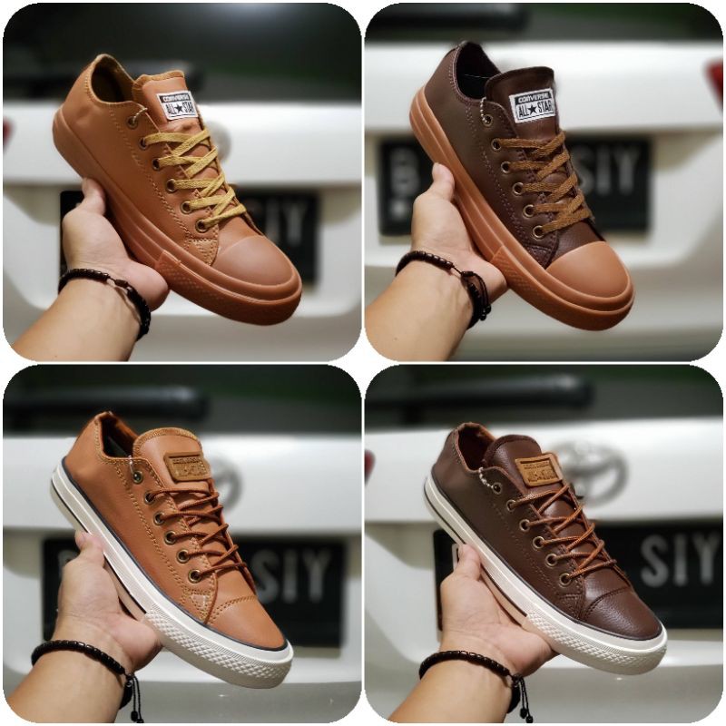 Converse on sale leather shoes