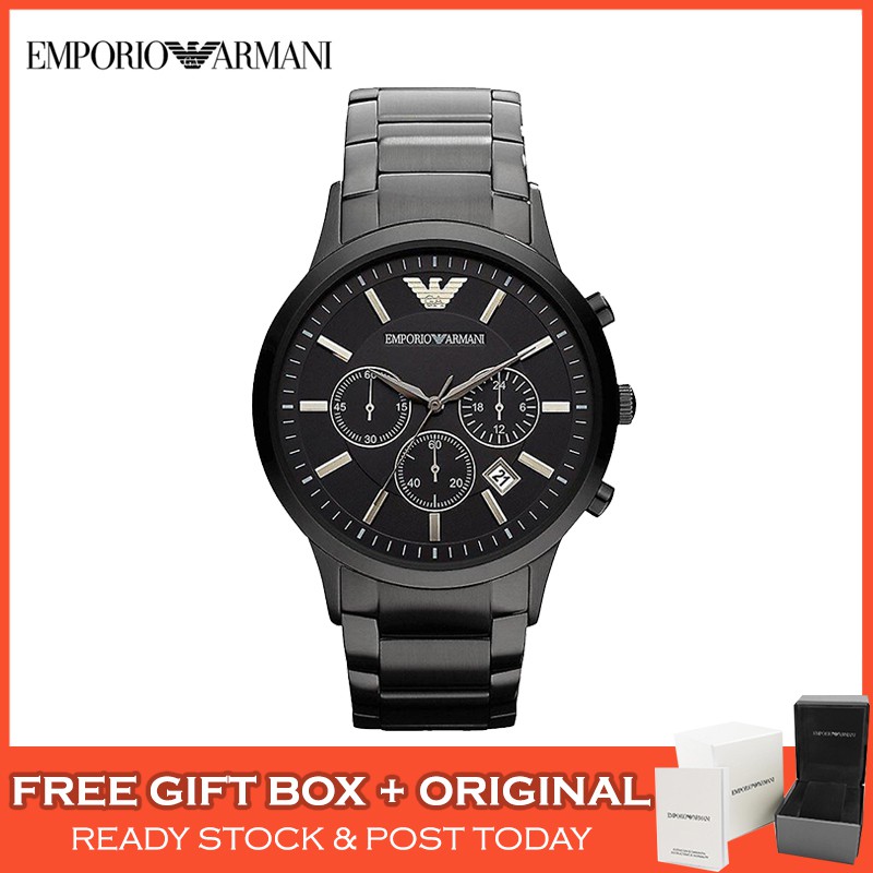 Original Emporio Armani Classic Chronograph Black Dial Steel Men