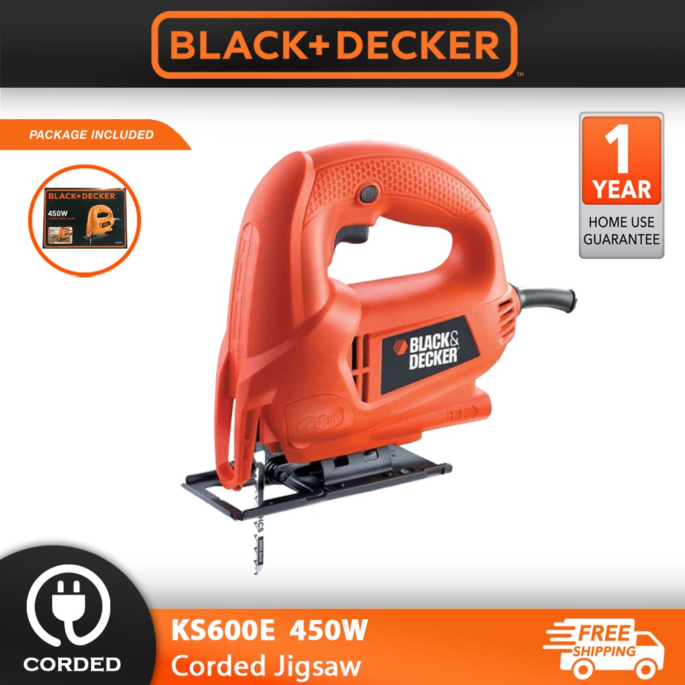 BLACK DECKER Jigsaw Variable Speed Saw 450W KS600E Shopee