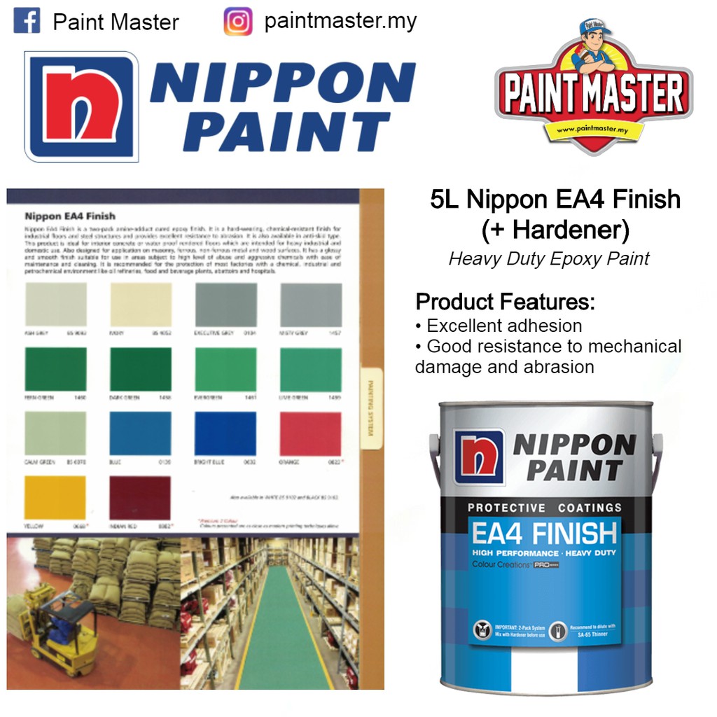 5L SET NIPPON EA4 FINISH EPOXY HARDENER Heavy Duty Epoxy