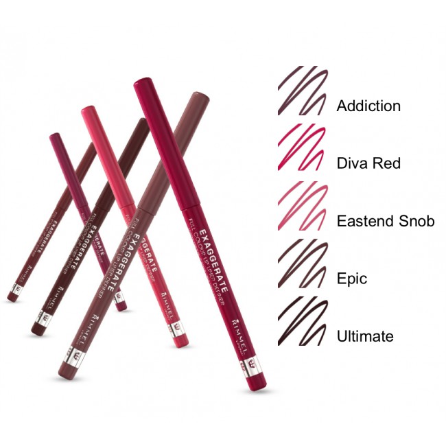 Rimmel exaggerate lip deals liner color chart