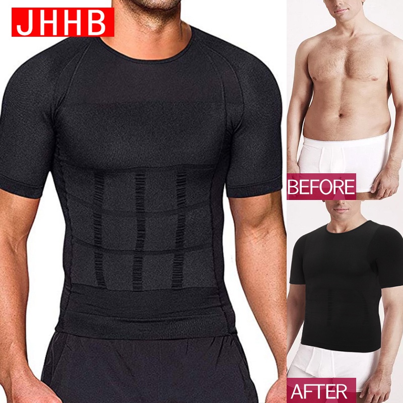 Compression Slimming T-shirt Men Body Shaper Waist Trainer Fitness