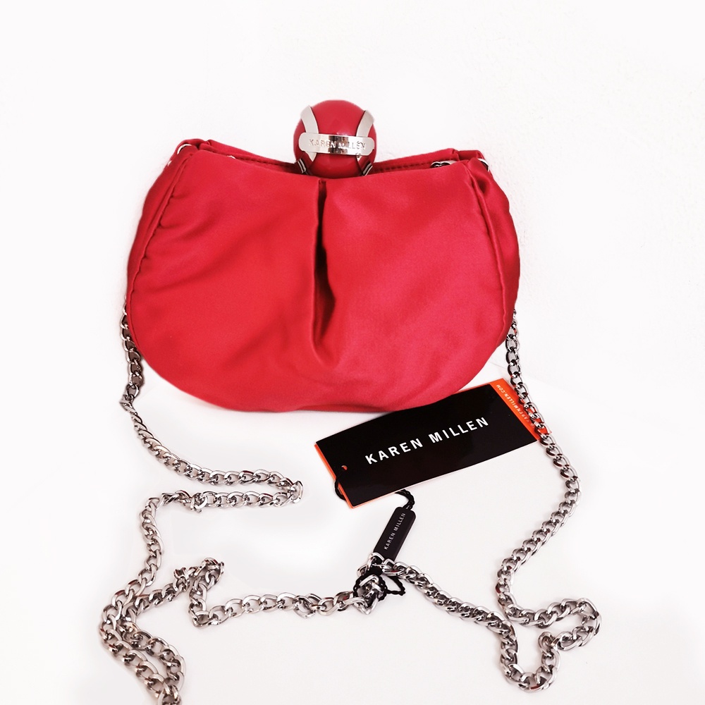 Karen millen red clutch on sale bag