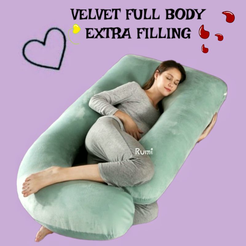 Velvet Maternity pillow cotton maternity pillow extra big full body full  support bantal mengandung pregnancy pillow