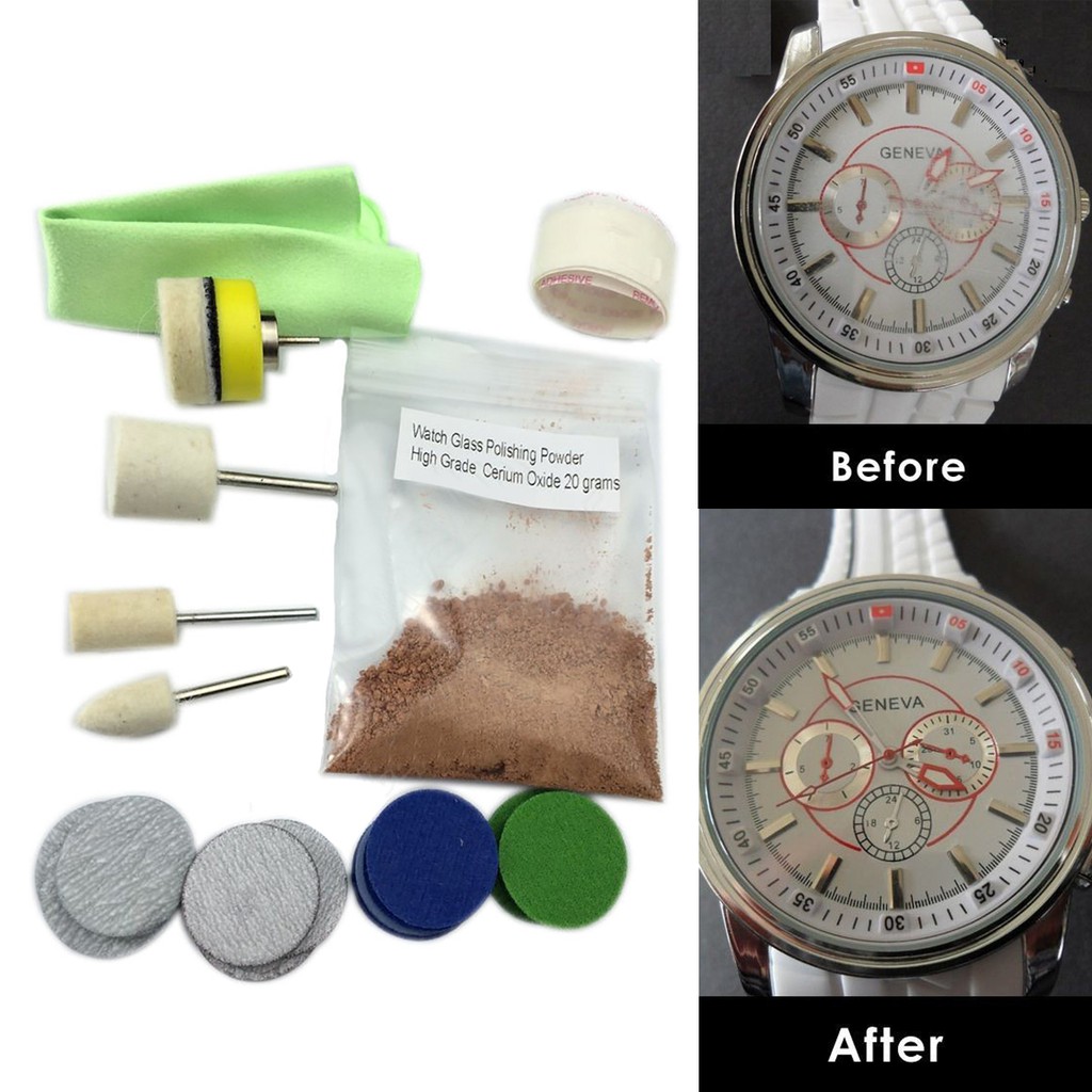 New Watch Glass Polishing Kit Glass Scratch Removal Set Acrylic Sapphire  Crystal