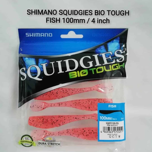 ORIGINAL SHIMANO SQUIDGIES BIO TOUGH FISH TYPE SOFT LURE 100MM ( SQBTF100 )