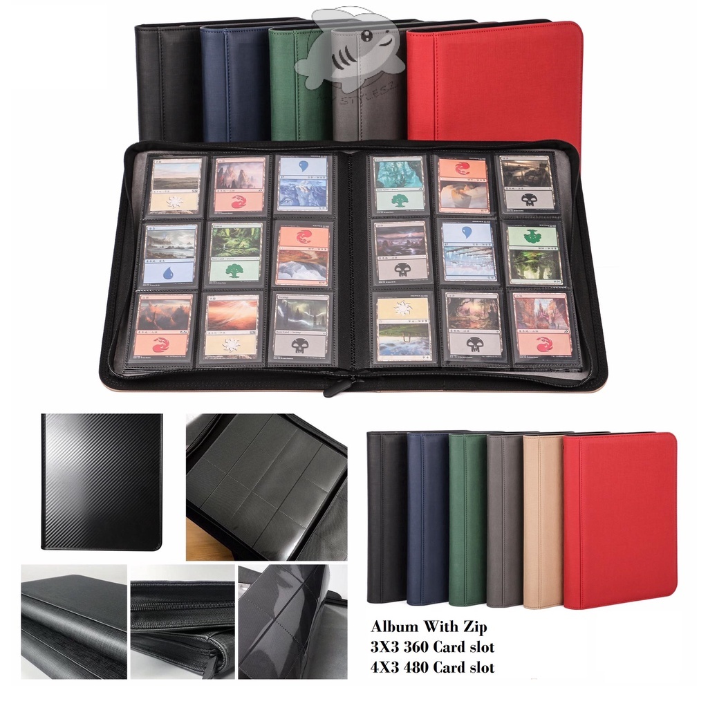 360/480 Cards Album With Zip 3X3 /4X3 Hard Case /PU Leather 360