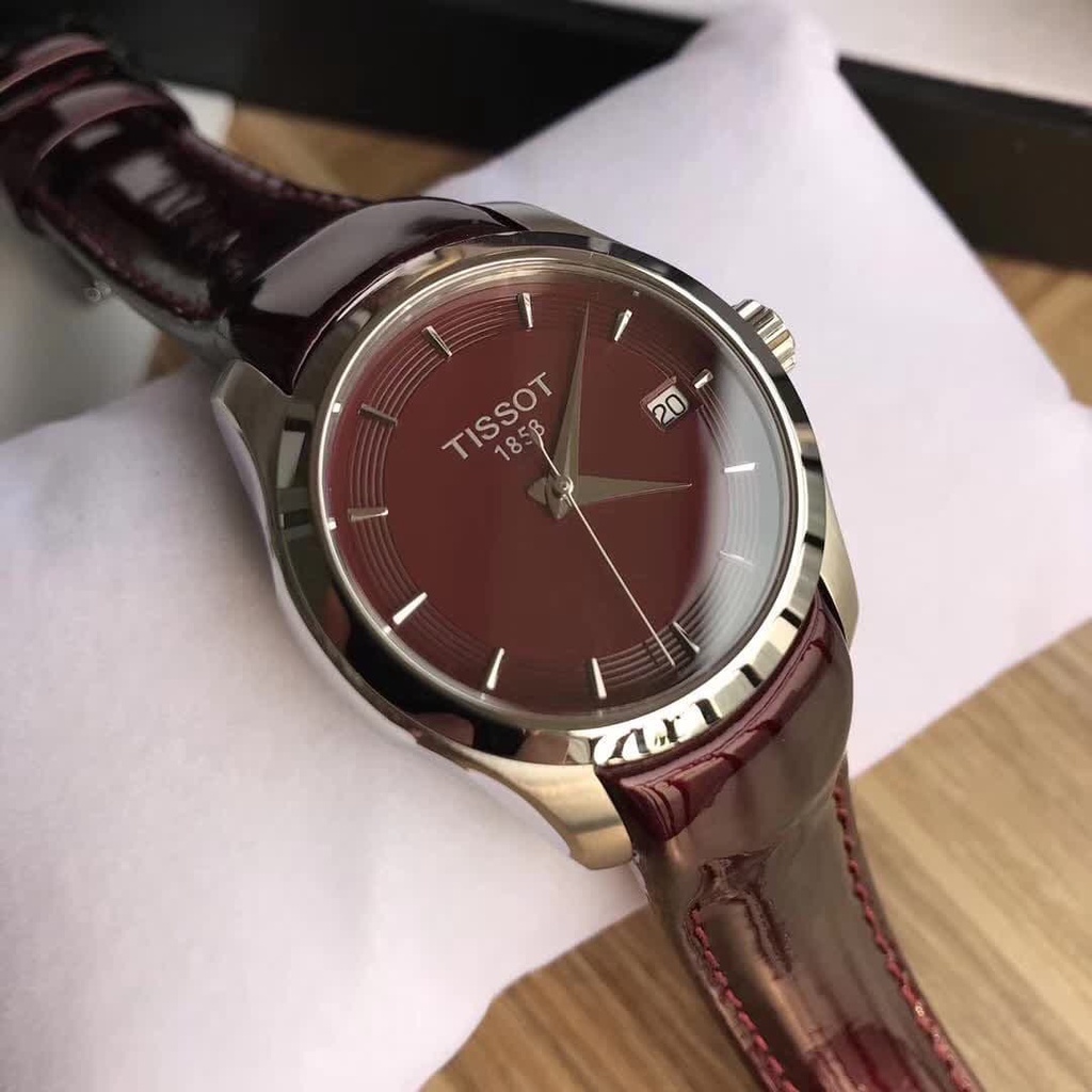 100 Original Tissot Couturier Burgundy Dial Ladies Watch T035.210.16.371.00