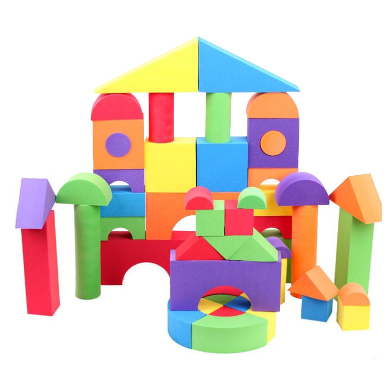 50 Pcs EVA Foam Blocks Safe Building Blocks Chunks Baby Colorful  Construction Toy Game Kids Educational Toys for Children Gifts