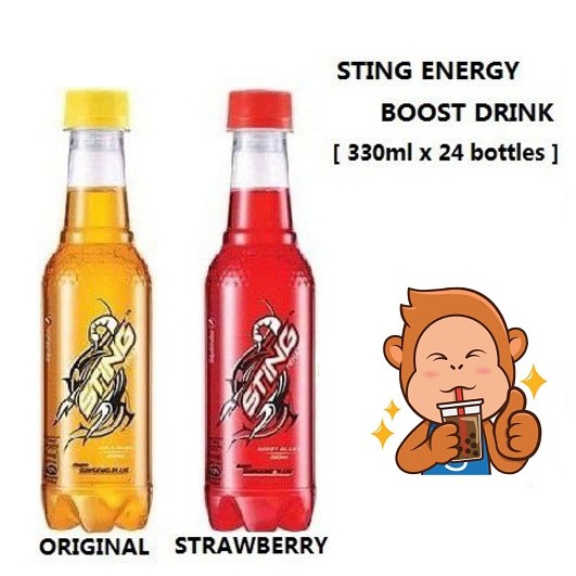 STING ENERGY BOOST DRINK ORIGINAL STRAWBERRY 330ml x 24 bottles