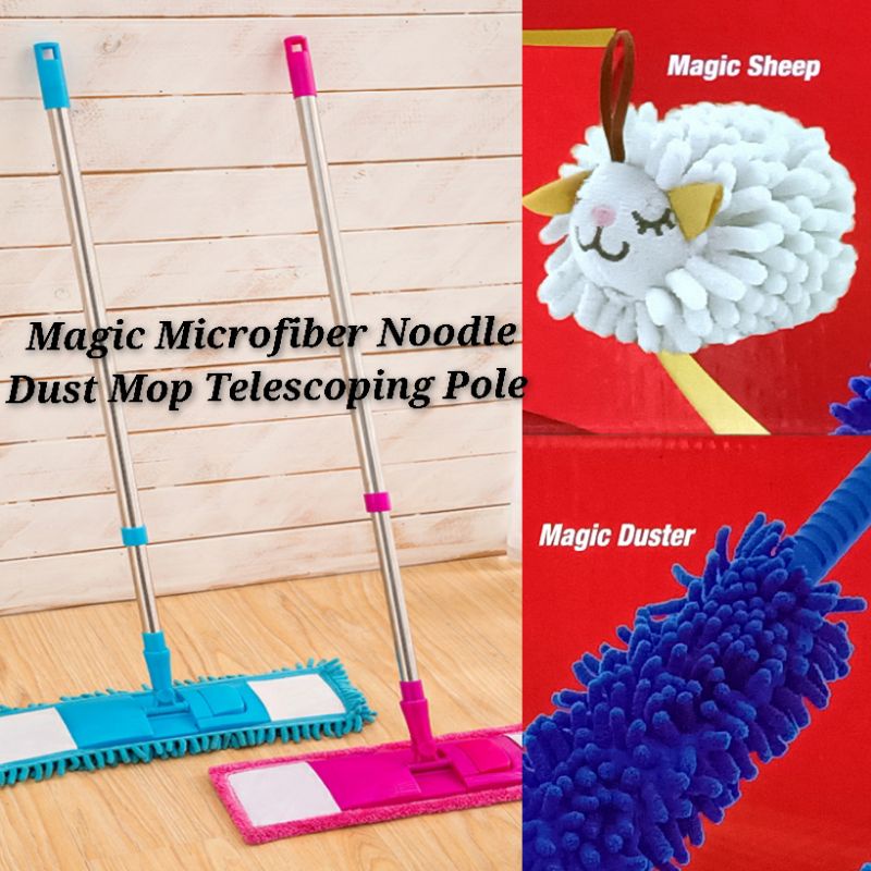Super Absorbing MicroFiber Dust Mop with Handle Telescoping Pole Floor  Cleaner Noodle Mop 