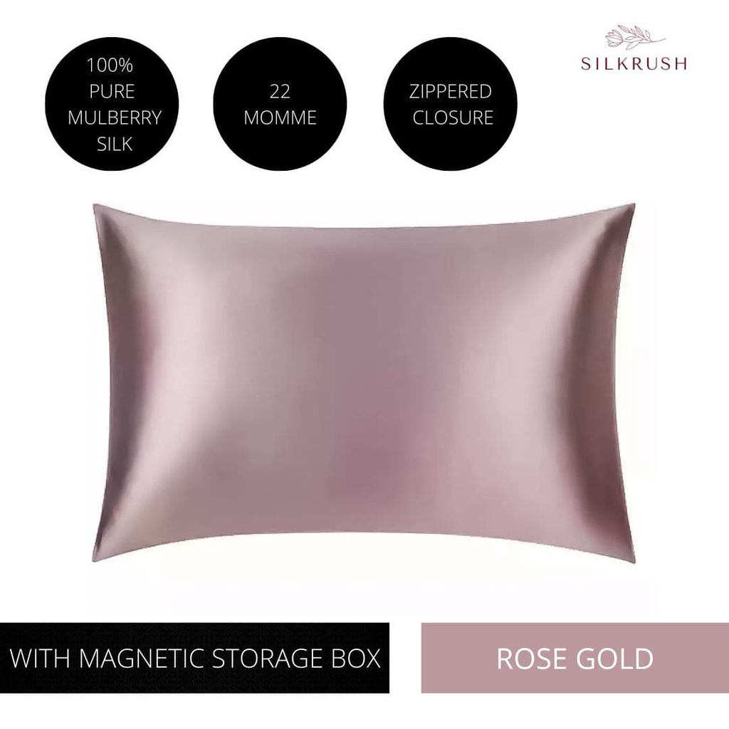 2 Pink Silk Pillowcase, 100% Mulberry Silk Pillowcase, 22 Momme Grade 6A  Silk, Standard Pillowcase, Envelope Closure, US Brand 