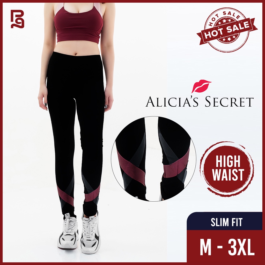 PGS] [M-3XL] Women Yoga Pants Legging Hip High Waist Casual Fitness “LOVE”  Black Running Zumba Workout