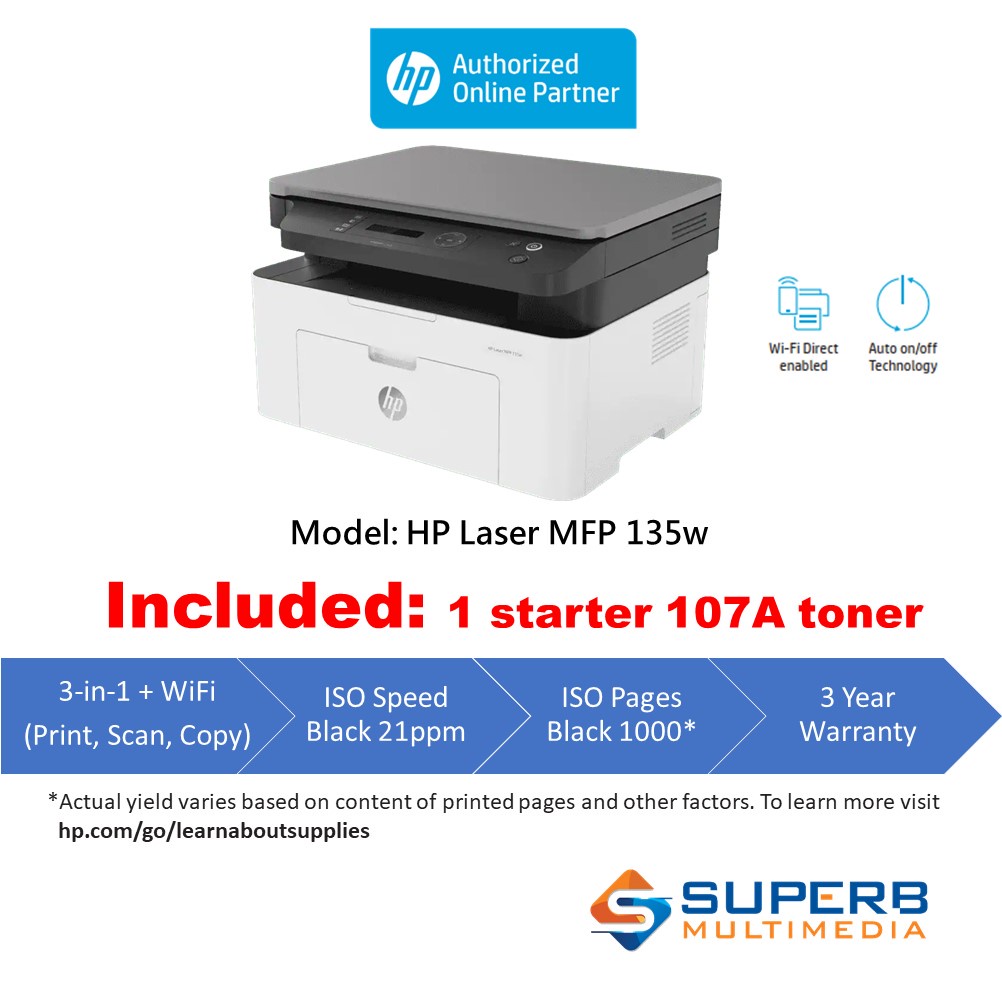 Impresora Multifuncional HP Laser 135w, Impresora Multifuncional HP Laser  135w Wifi