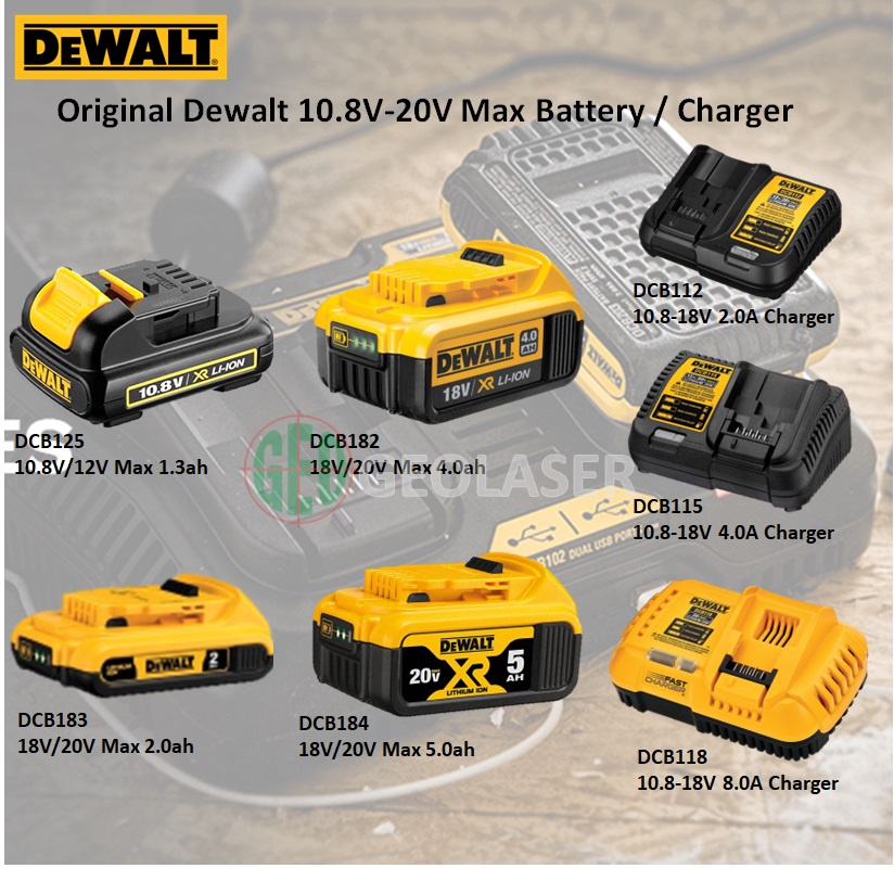 DEWALT 18V 5.0AH Li-Ion Battery DCB184 Original Lithium Battery