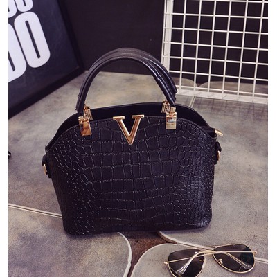 Handbag with v discount logo