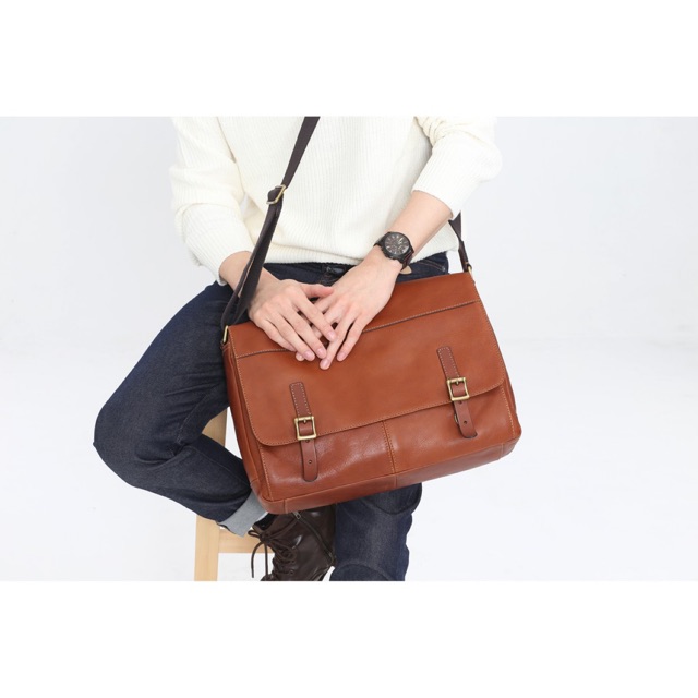 Fossil defender 2024 leather messenger bag