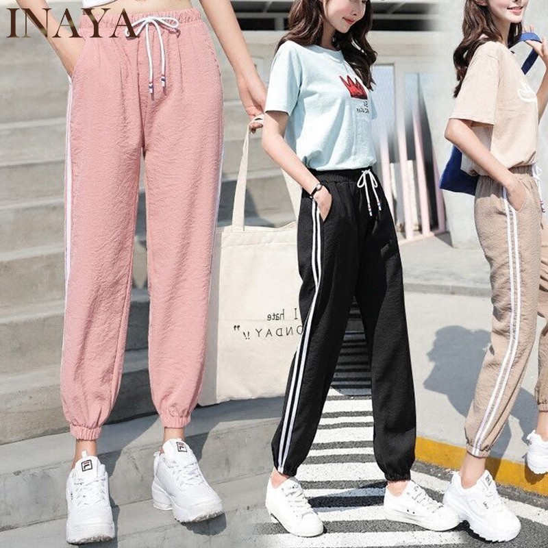 Korean Women Pants Plus Size Sports Jogger Harem Long Trousers Long Pants  Sport Pants Fashion