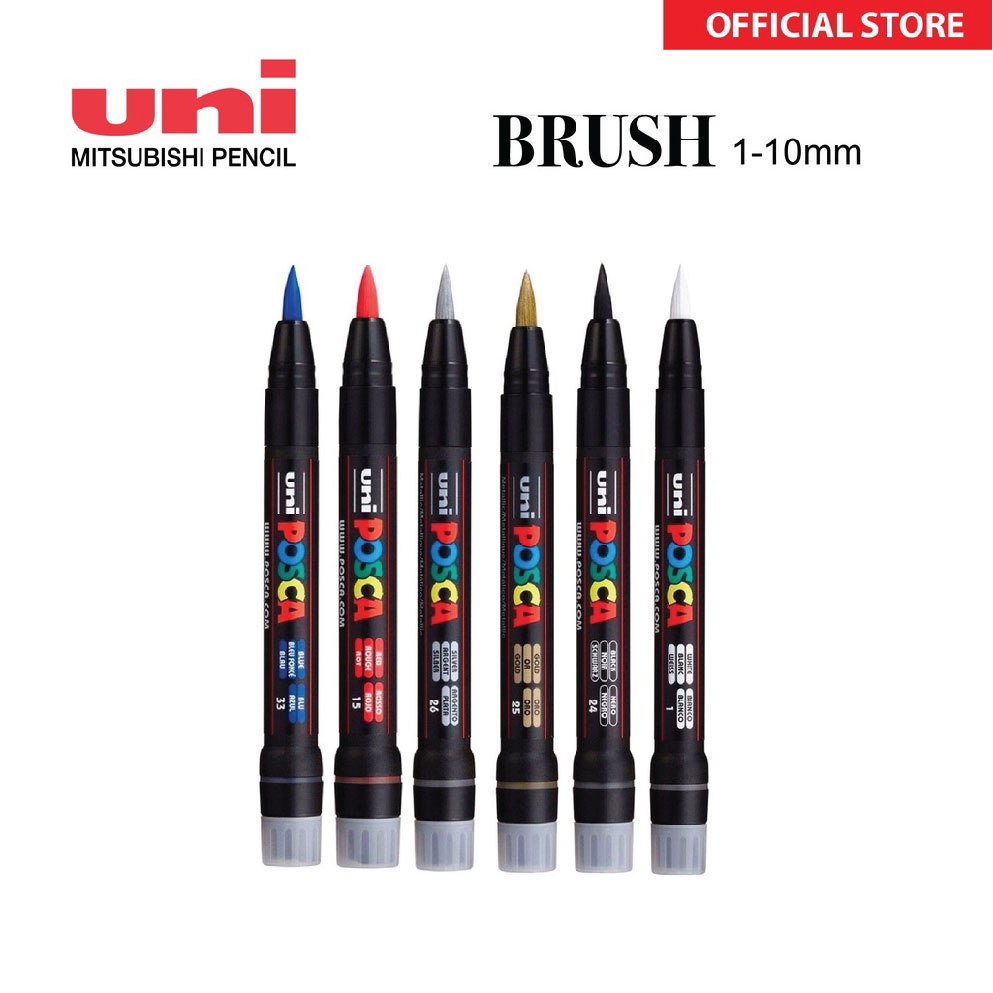 Marker Posca 0.1-10mm Brush Tip PCF-350 - Black