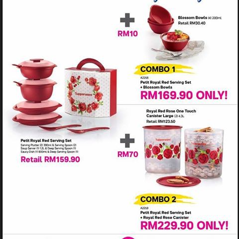 Tupperware Petit Royal Red Serving Set 