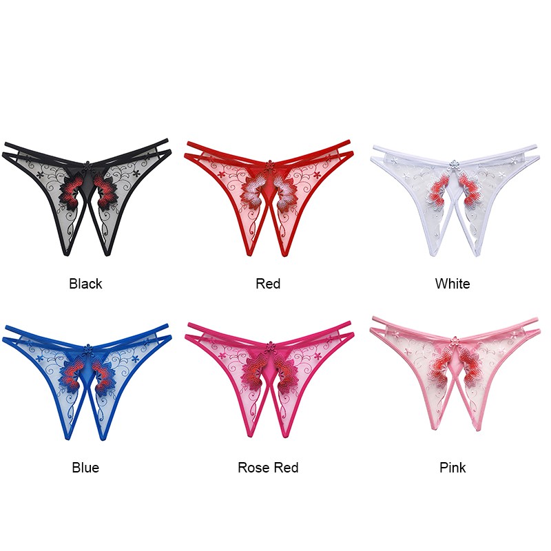 Women Low Waist Lace Transparent Panties with 6 Colours Optional Seksi  Seluar Dalam Wanita