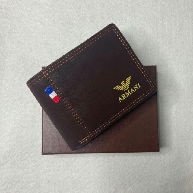 Armani wallet brown sale