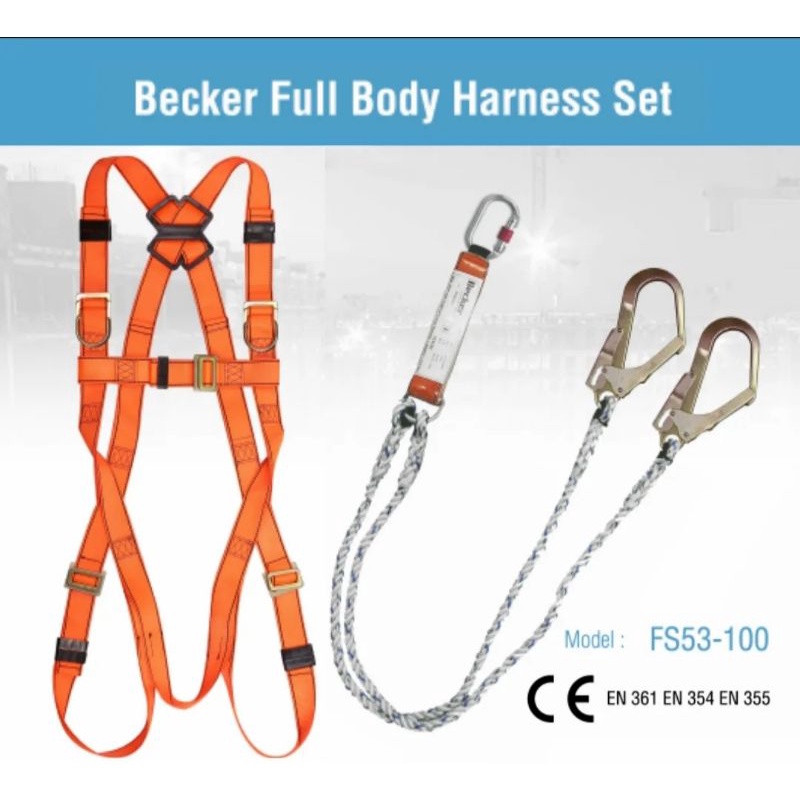 BECKER by Proguard Safety Full Body Harness Double Large Hook