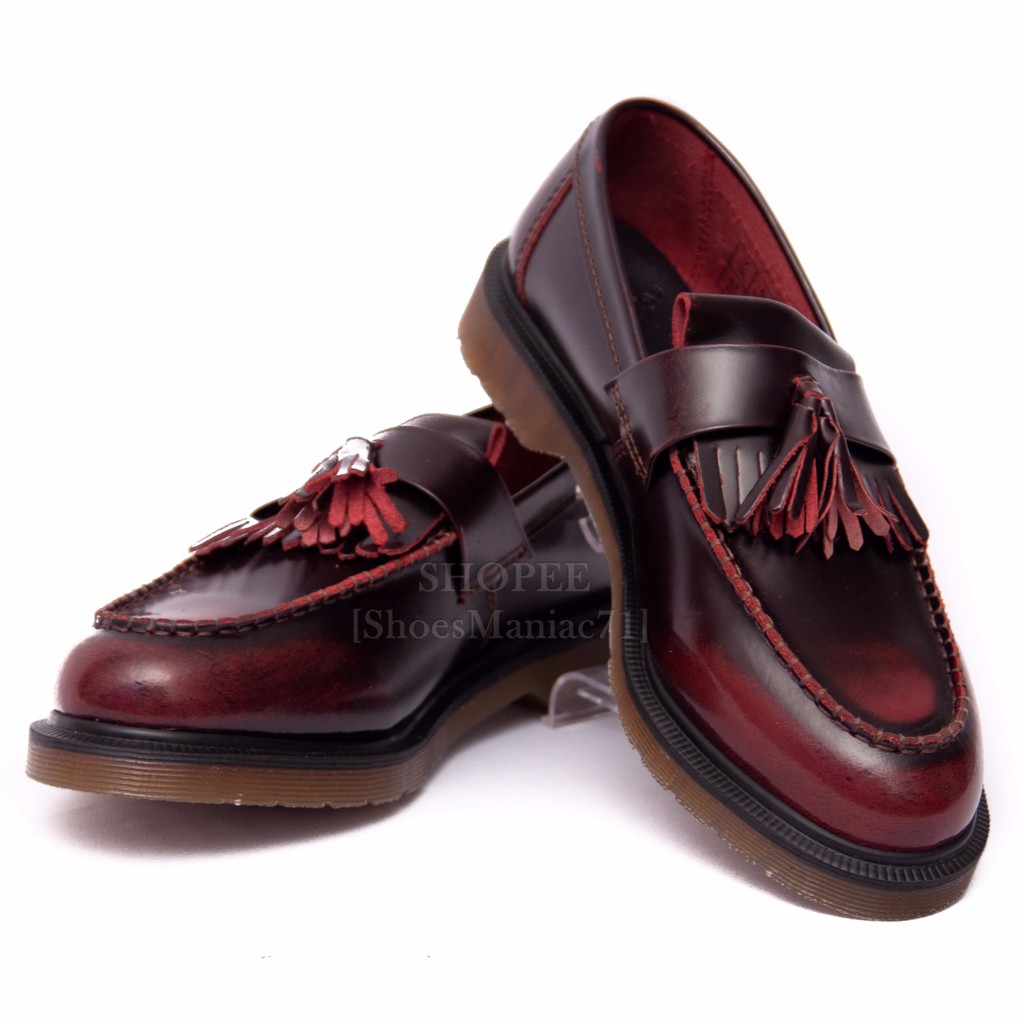 Dr martens adrian tassel loafers red sale