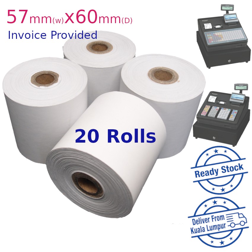 Star Thermal Paper Receipt Rolls 57mm x 60mm 20Rolls for Cash