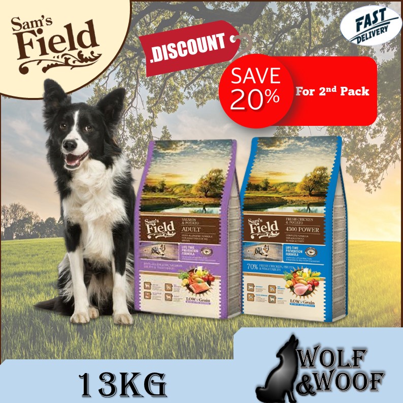 20 DISCOUNT FOR 2nd PACK Sam s Field Adult Dog Food 13KG