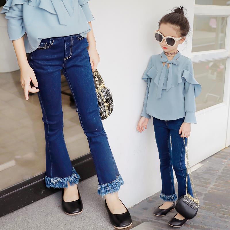 Children Toddler Kids Baby Girls Denim bell-bottoms Clothes Jeans Pants