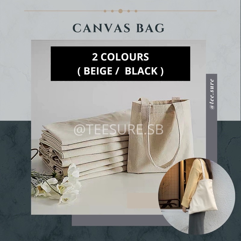 READY STOCK 12oz THICK MATERIAL Large Plain Canvas Bag Cotton