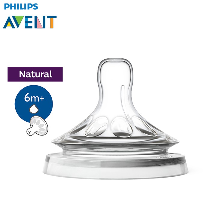 Philips Avent Natural Nipple Baby Teat (Thick Feed Flow 6m+ x 2 pcs)  SCF656/23