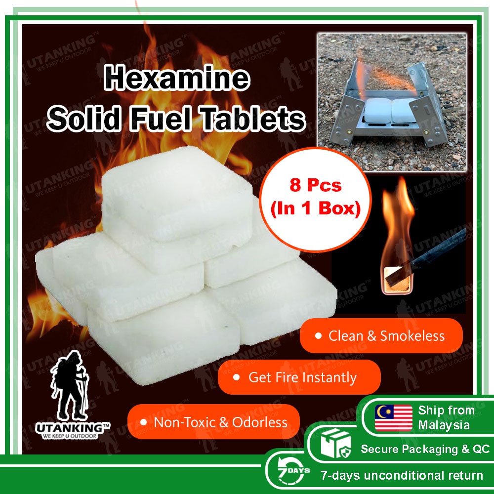 8 Hexamine Alcohol Fuel Tablet Lilin Askar Foldable Solid Fuel Stove Camping  Metal Cooker Fire Starter Gel Dapur Masak | Shopee Malaysia