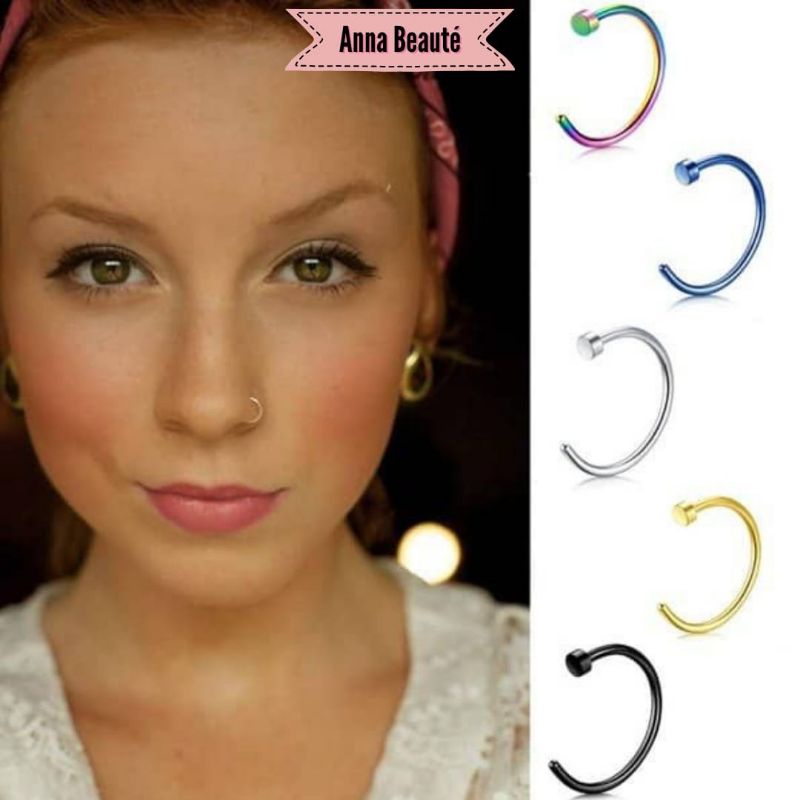 Nose ring hoop hot sale non pierced