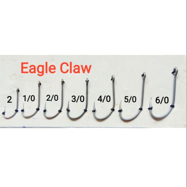 Eagle Claw 090SS-5/0 Plain Shank Offset Hook, Stainless Steel Finish, One  Size