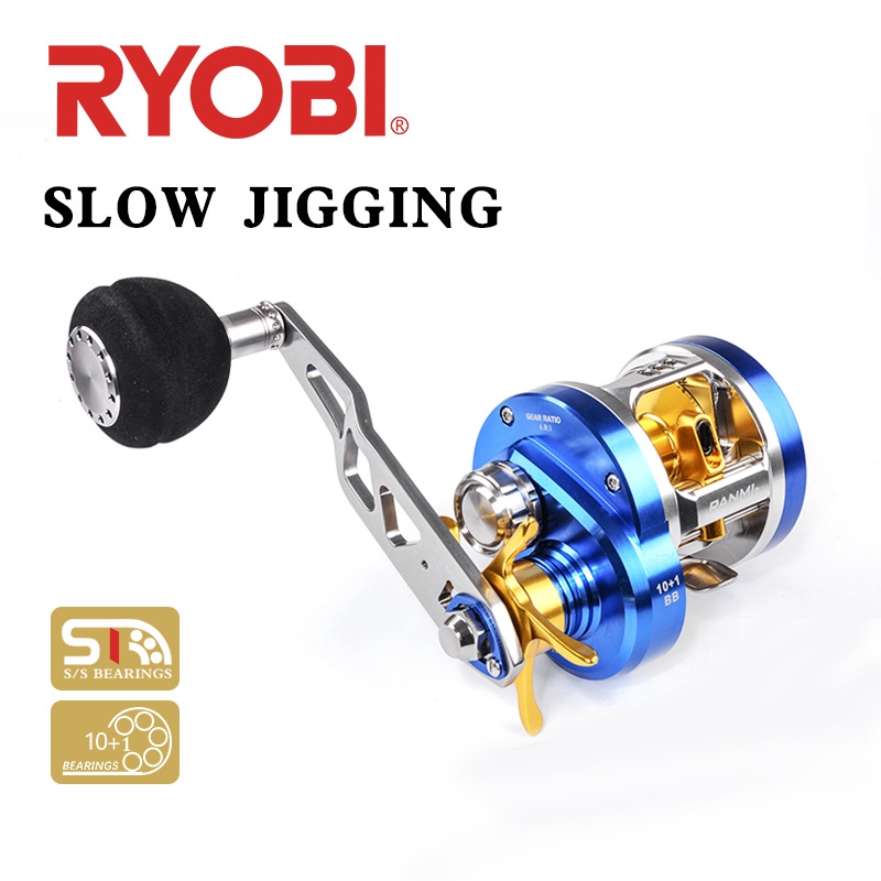 Original RYOBI Super Hi speed slow jigging fishing reel Full metal sea fishing  reel