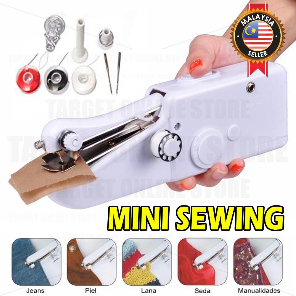 2Pcs Handheld Sewing Machine Mini Manual Sewing Machine Handy Portable  Machine 