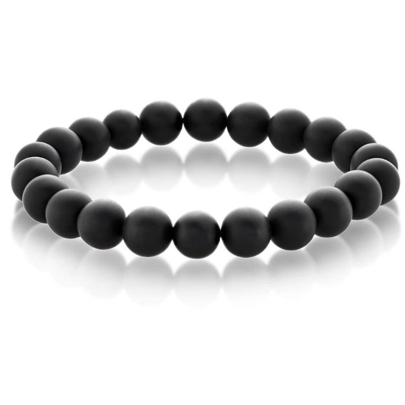 Matte black sale bead bracelet