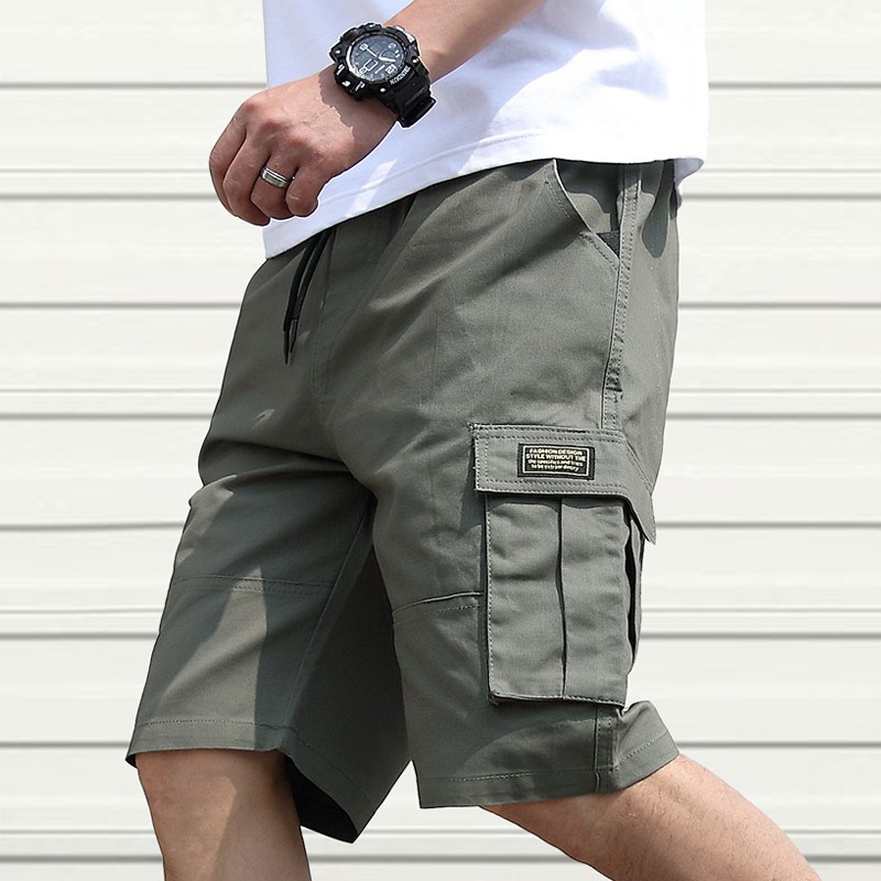 Men Bermudas Cargo Pants Solid Color Leisure Short Pants Cotton Casual  Chino Pants Seluar lelaki