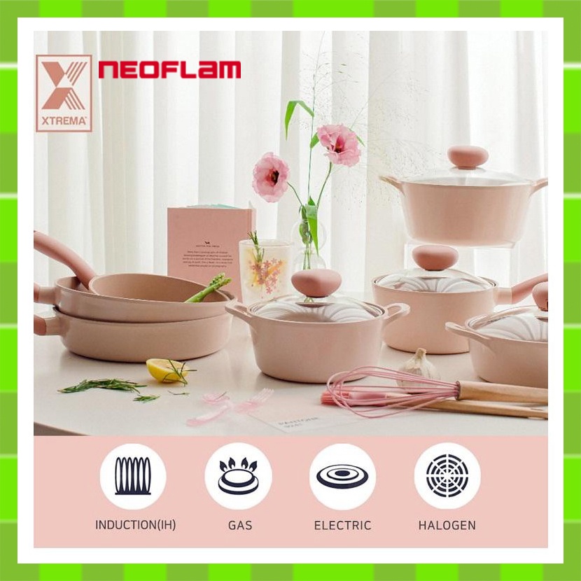 Neoflam] Made in Korea Sherbet Cookware IH Induction 26cm wok, frying pan,  grill, egg pan, nonstick