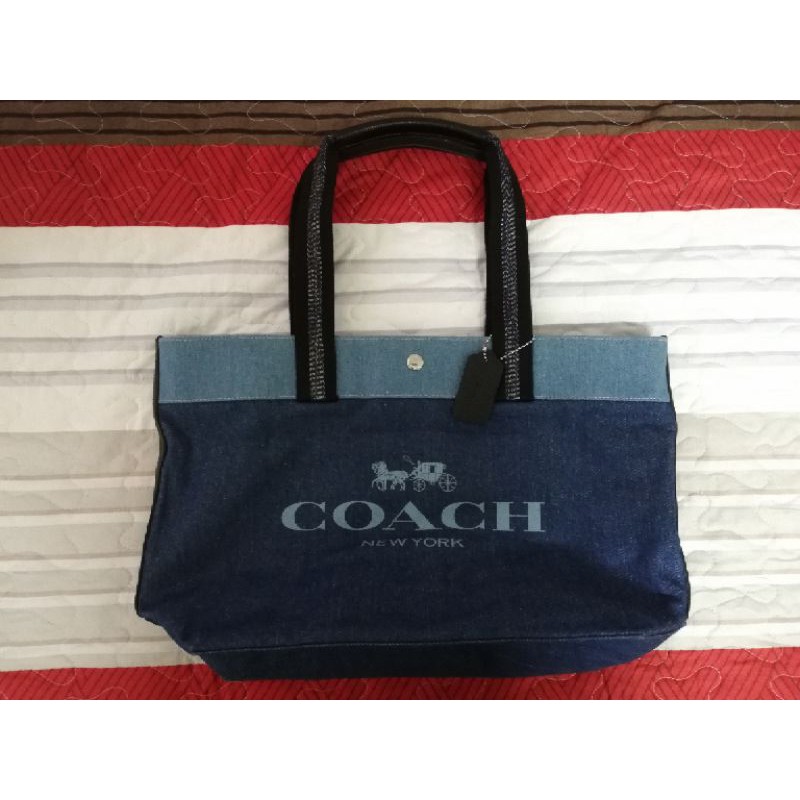 Coach denim outlet tote bag