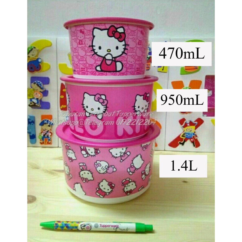 TUPPERWARE Limited edition Hello Kitty One Touch Collection 4in1 Set