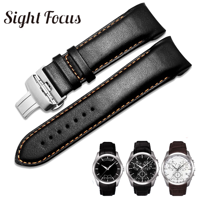 Top Grain Calfskin Leather Men Watchband 1853 for Tissot T035 Watch Strap T035410A 407A Couturier 22 23 24mm Watch Bands Belt Bracelet