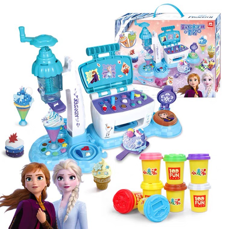 Frozen II Ice Cream Clay Machine Big Frozen Ice Cream set Ice