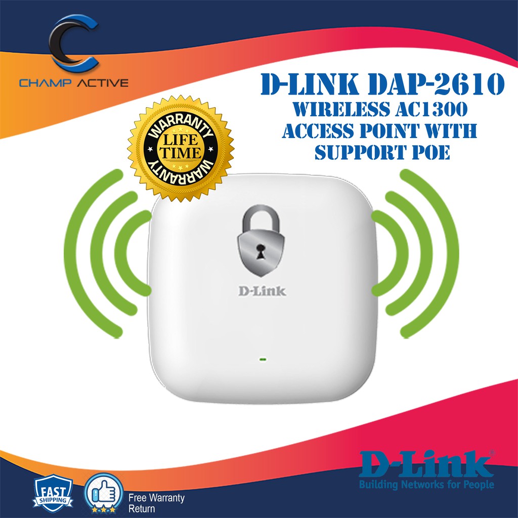 D-LINK DAP-2610 with Malaysia POE Point | AC1300 Access Wireless support Shopee
