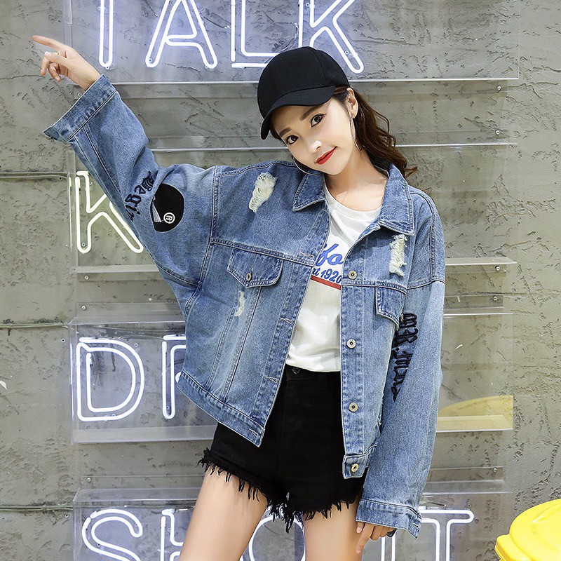 Korean style hot sale denim jacket