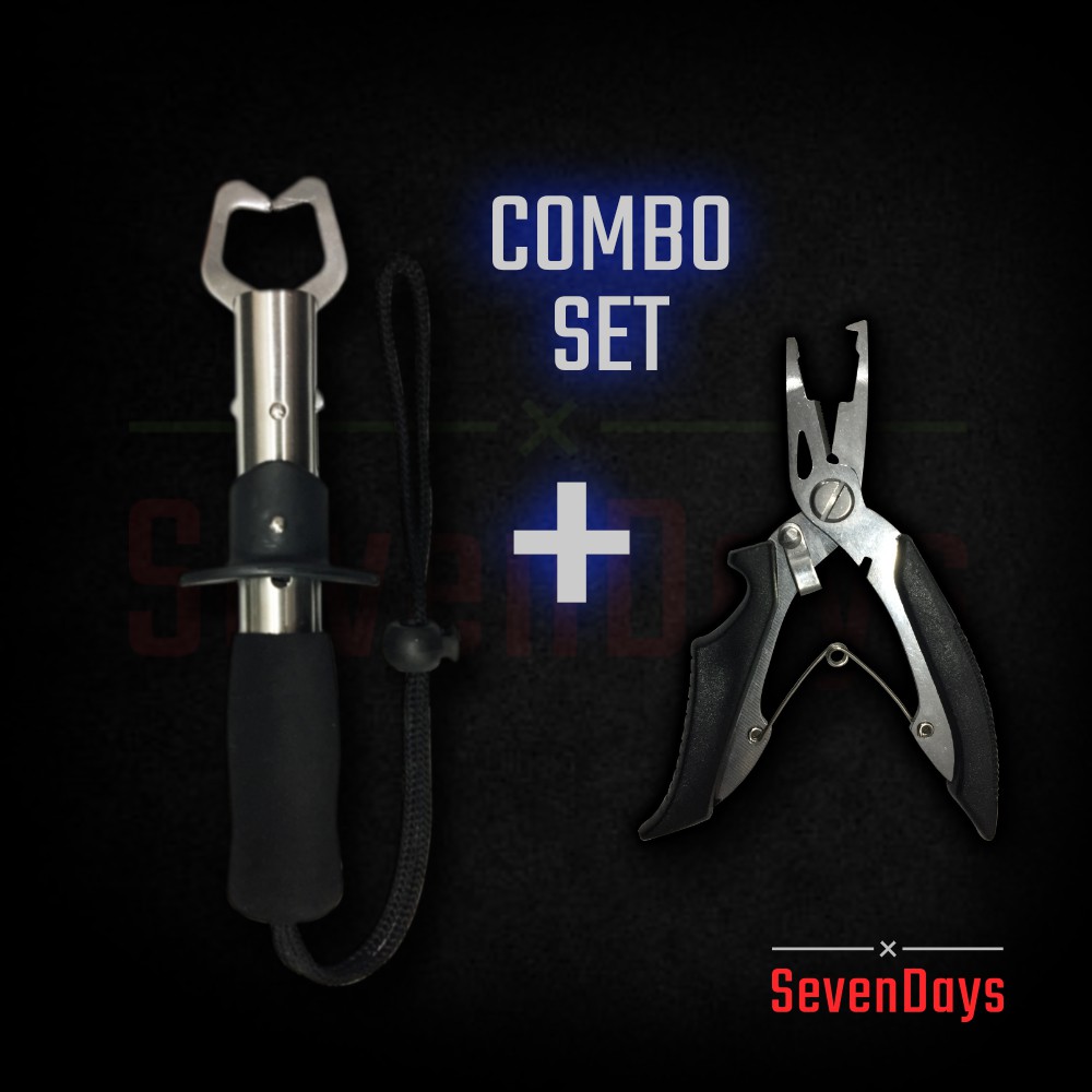 SevenDays [Combo] Fishing Lip Grip Plier Pancing Jigging Casting Tackle  Tool Stainless Steel Anti Slip Easy Remove Shopee Malaysia