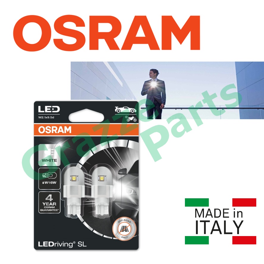 2pcs W5W LED OSRAM 1W 12V W2.1X9.5D LEDriving® Cool White 2880CW Bulb Set